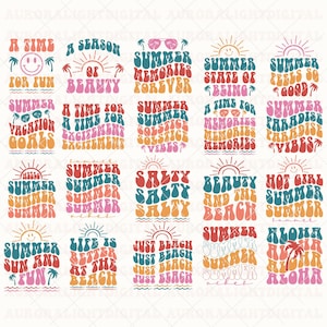 Retro Summer SVG Bundle, Summer Svg, Beach Svg, Summertime svg, Funny Beach Quotes Svg, Summer Quotes Svg, Svg files for cricut, Silhouette