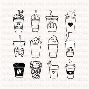 Pacchetto Svg caffè, Tazza di caffè Svg, Tazza di caffè Svg, Clipart caffè, Chicchi di caffè Svg, Caffettiera Svg, Tumbler Svg Tè Svg, Clipart tazza di caffè