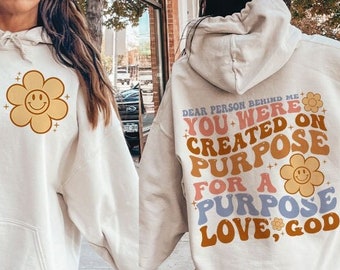 Dear Person Behind Me Hoodie Sublimation Designs Downloads, Christian PNG Files for Sublimation and Printing, Jesus, Aesthetic Retro PNG