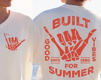Built For Summer svg, Retro summer png, Summer vibes svg, Trendy shirt svg, Front and back svg, Trendy summer svg