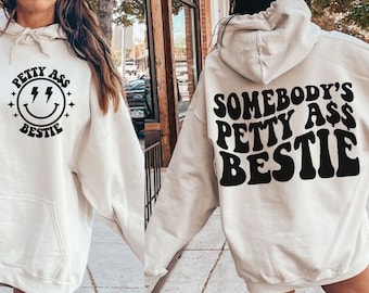 Somebody's Petty Ass Bestie Svg, sarcastische Svg, Petty Ass Bestie, Bestie Svg, grappig Shirt Svg, Somebodys Petty Ass Svg, golvend gestapeld Svg