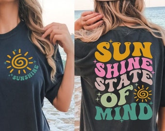 Sunshine State Of Mind PNG SVG, Retro Summer Sublimation, Popular Trendy Summer, Sunshine Png, Preppy Summer Design Png, PNG Sublimation