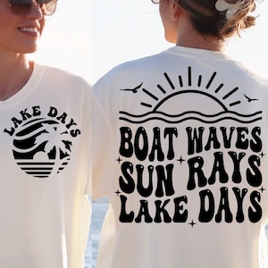 Boat Waves Sun Rays Lake Days Svg, Lake Life Svg, Summer Lake Svg, Lake Vacation Svg, Summer Lake Png, Lake Days Svg, Lake Shirt Svg