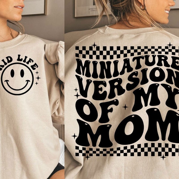 Miniature Version of my Mom Svg Png, Funny Toddler svg png, Funny Kid Shirt Svg, smiley face svg, groovy svg, Digital download, Cut File