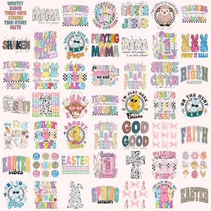 50 Pacote retrô de Páscoa PNG, Páscoa Png, Páscoa para impressão, Peeps Png, Coelhinho da Páscoa, Desenhos de sublimação de Páscoa, Pacote Png, Download digital