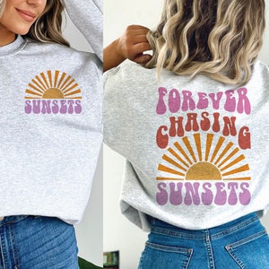 Forever Chasing Sunsets PNG SVG, Retro Summer Sublimation, Aesthetic ...