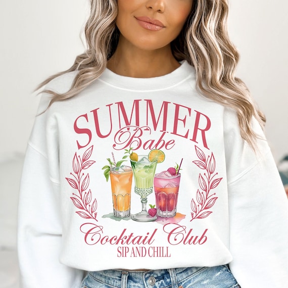 Summer Babe Cocktail Club Png, Summer Png, Trendy Summer Shirt Design, Beach Png, Retro Summer Png, Summer Aesthetic Png, Sublimation Design