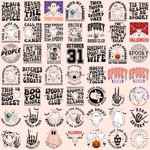 50 Retro Halloween SVG Bundle, Halloween Clipart, Ghost Svg, Halloween shirt Svg, Hippie Svg, Retro Svg, Svg Bundle, Sublimation Designs