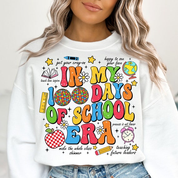 In My 100 Days of School Era PNG, 100 Days of School, 100 Days School Png, Teacher Png, Teacher Life, Digital Download, Teacher Sublimation