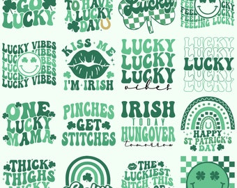 St Patrick's Day SVG Bundle, St Patrick's Day Quotes, Gnome SVG, Rainbow svg, Lucky SVG, St Patrick's Day Rainbow, Shamrock,Cut File Cricut