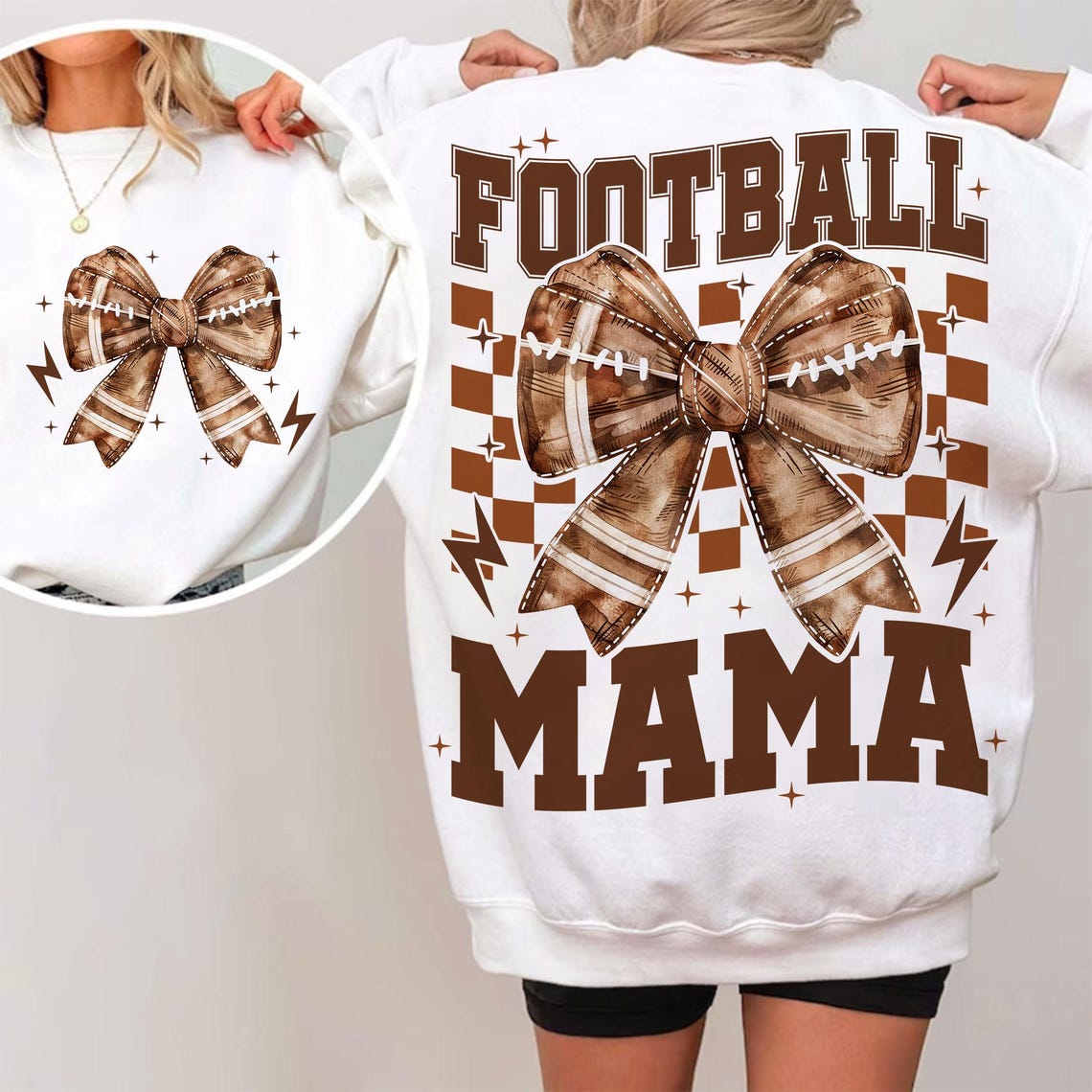 Coquette Football Mama, Coquette Bow Football Mom, Game Day, T-shirt Ft8a92j2