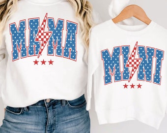 American Mama and Mini PNG, Mama Png, 4th of July Png, Fourth Of July Png, USA Png, America Png, Independence Day, Sublimation Designs