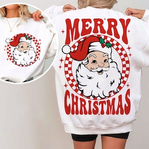 Joyeux Noël père Noël SVG PNG, Noël rétro Png, Svg Noël, père Noël Png, ambiance de Noël, fichier de coupe Noël sublimation rétro
