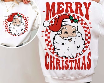 Merry Christmas Santa SVG PNG,  Retro Christmas Png, Christmas Svg, Santa claus Png, Christmas Vibes, Retro Sublimation Christmas Cut File