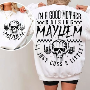 Raising Mayhem SVG PNG, Snarky Sassy Mom Skeleton Design, Moederschap Svg, Populaire Moeder Cut Files, Sarcastische moeder Svg, Sublimatie Ontwerpen