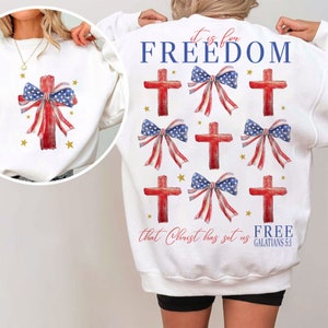É para a Liberdade Gálatas 5: 1 Png, Coquette 4 de julho Png, Cristão 4 de julho Png, América Png, Dia da Independência, Designs de Sublimação