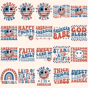 Retro 4th of July svg bundle, fourth of july svg, usa svg, america svg, patriotic svg, independence day svg, american flag svg, cricut