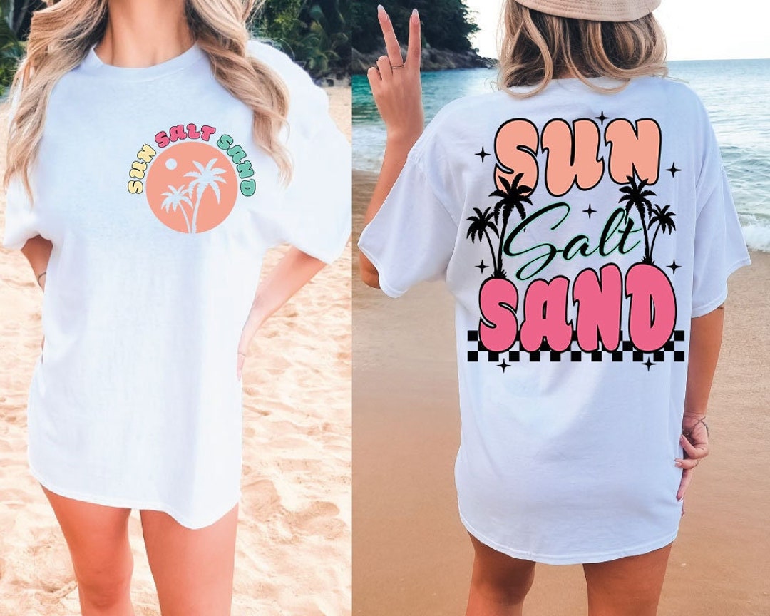 Sun Salt Sand Svg, Summer Svg, Trendy Beach Vacation Svg, Retro Summer ...