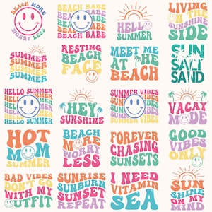 Retro zomer SVG bundel, zomer Svg, strand Svg, zomer svg, Funny Beach Quotes Svg, zomer Quotes Svg, Svg-bestanden voor cricut, silhouet