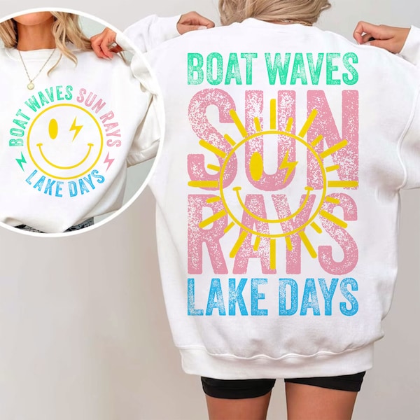 Boat Waves Sun Rays Lake Days PNG, Summer Png, Retro Summer Png, Hello Summer Png, Beach Png, Retro Summer Sublimation Designs Download