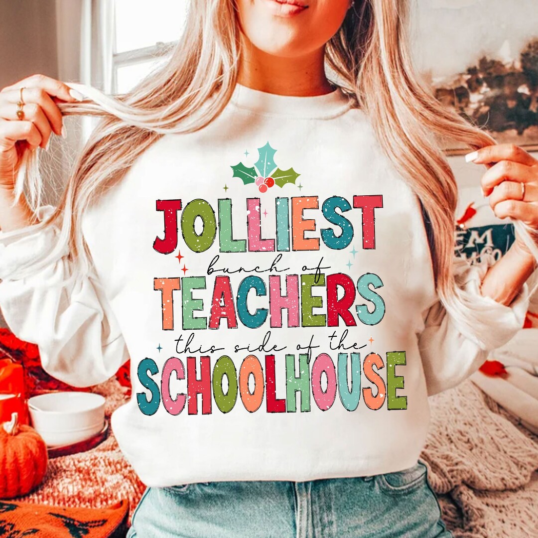 Jolliest Bunch of Teachers SVG PNG, Funny Christmas Teacher Shirt ...