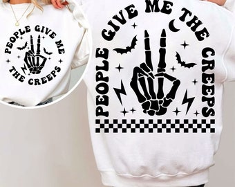 People give me the creeps svg, Hand Skeleton Svg, Skeleton Svg, Halloween Svg, Antisocial Svg, Witch svg, trendy svg, retro svg