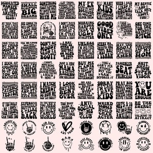 80 Groovy svg, bundle, boho svg, hippie svg, estetico svg, ispiratore svg, motivazionale svg, trendy svg, retrò svg, file svg testo ondulato