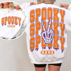 Retro Spooky Mama SVG, Trendy Halloween SVG, Halloween SVG Shirt Design, Halloween Svg, Retro Halloween Skeleton Svg Digital Download
