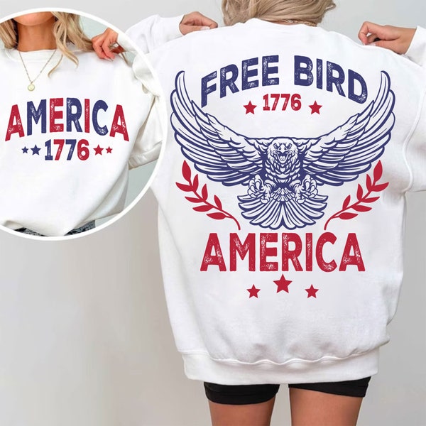 Free Bird svg, America svg png, 4th of July svg, Patriotic png for shirt, Retro America svg, America Svg, USA svg, Front pocket and back svg