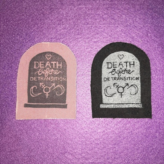 Death Before Detransition Trans Pride Denim Patch