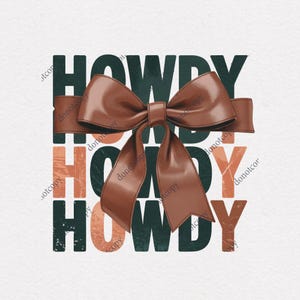 Western Coquette Howdy PNG: Cowhide Bow Design (Digital Download)