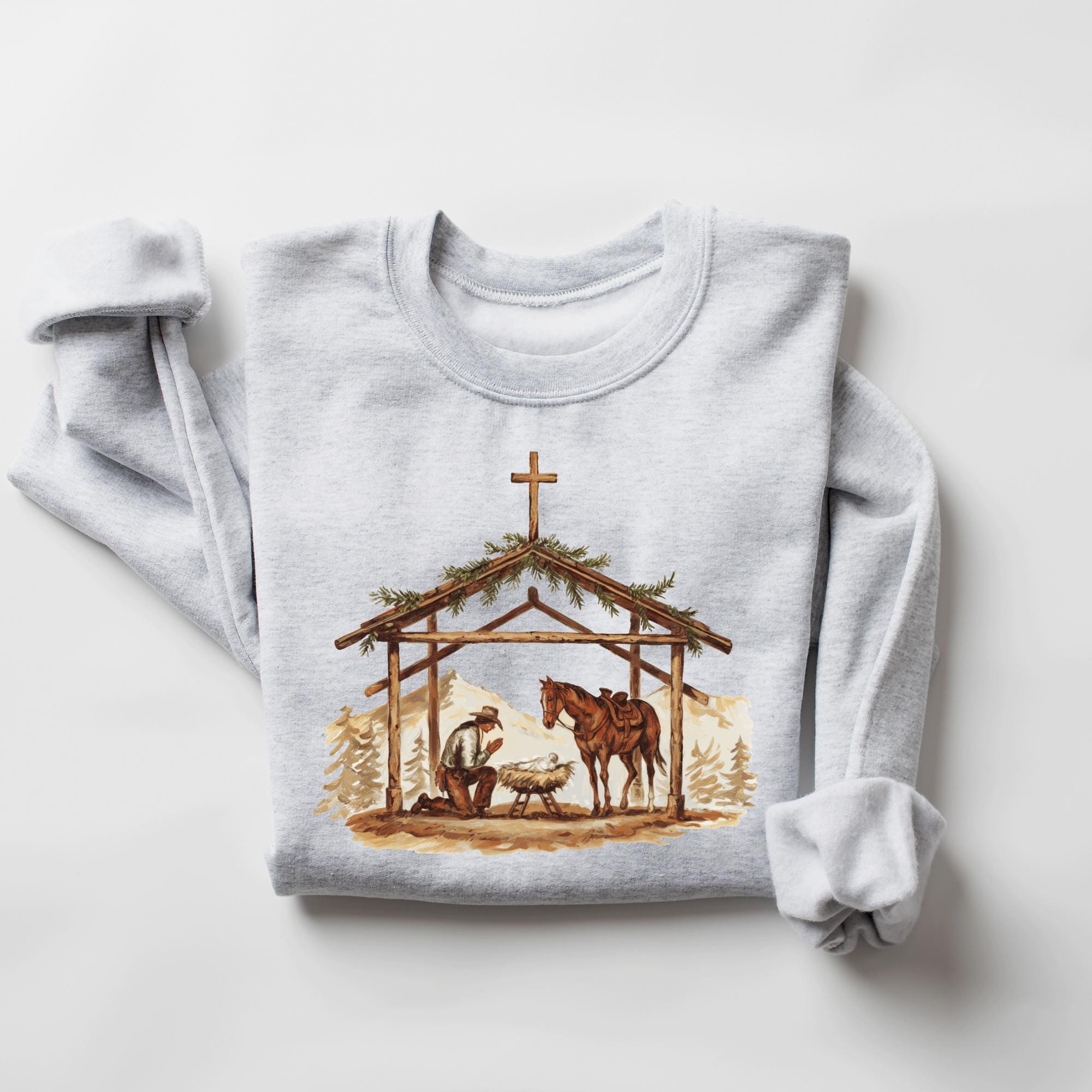 Praying Cowboy Nativity Scene: Western Christmas PNG (digital Download ...