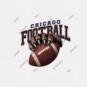 Chicago Football PNG, American Football, Chicago PNG, Vintage Style Football Crewneck png, Illinois Football png, Chicago fans PNG, Bears