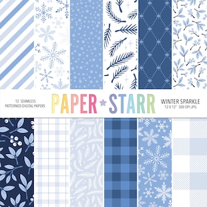 Winter Digitales Papier, Weihnachten Digitales Papier, Winter Blumen Muster, Winter Blumen, Winter Büffel Muster, Winter Papier Basteln