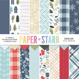 Christmas Digital Paper, Winter Digital Paper, Christmas Background, Christmas Card Making Paper, Snow Background, Snow Day Paper Crafts