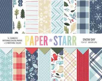 Christmas Digital Paper, Winter Digital Paper, Christmas Background, Christmas Card Making Paper, Snow Background, Snow Day Paper Crafts