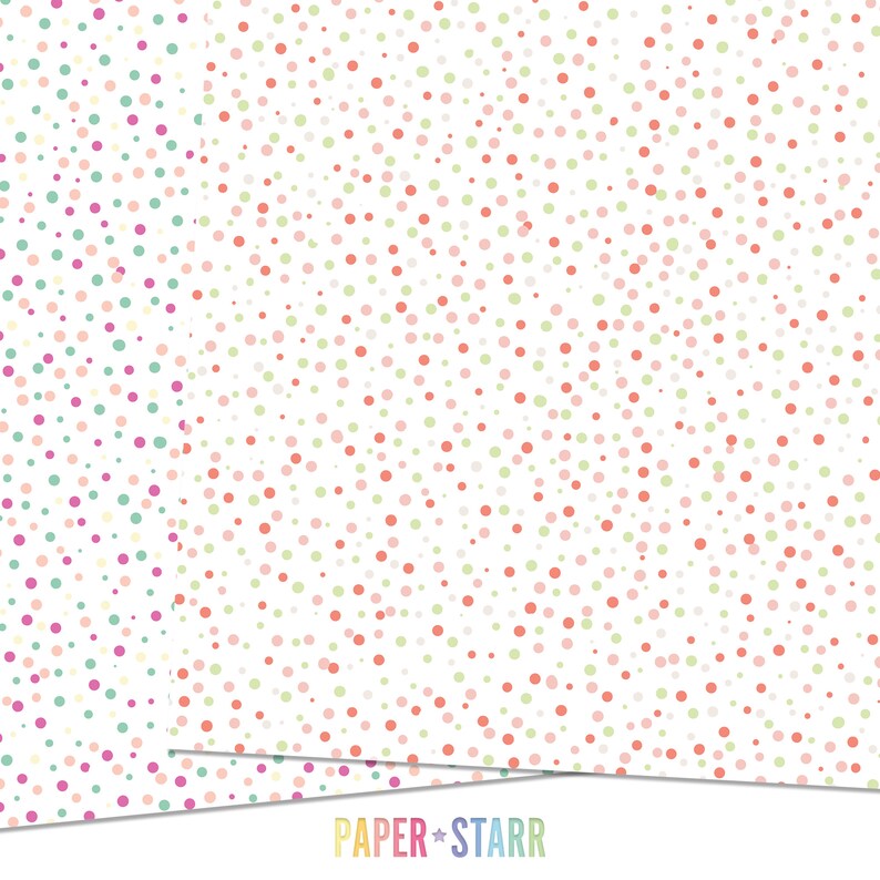 Polka Dot Digital Paper, Random Dot Background, Spot Patterns, Dots ...