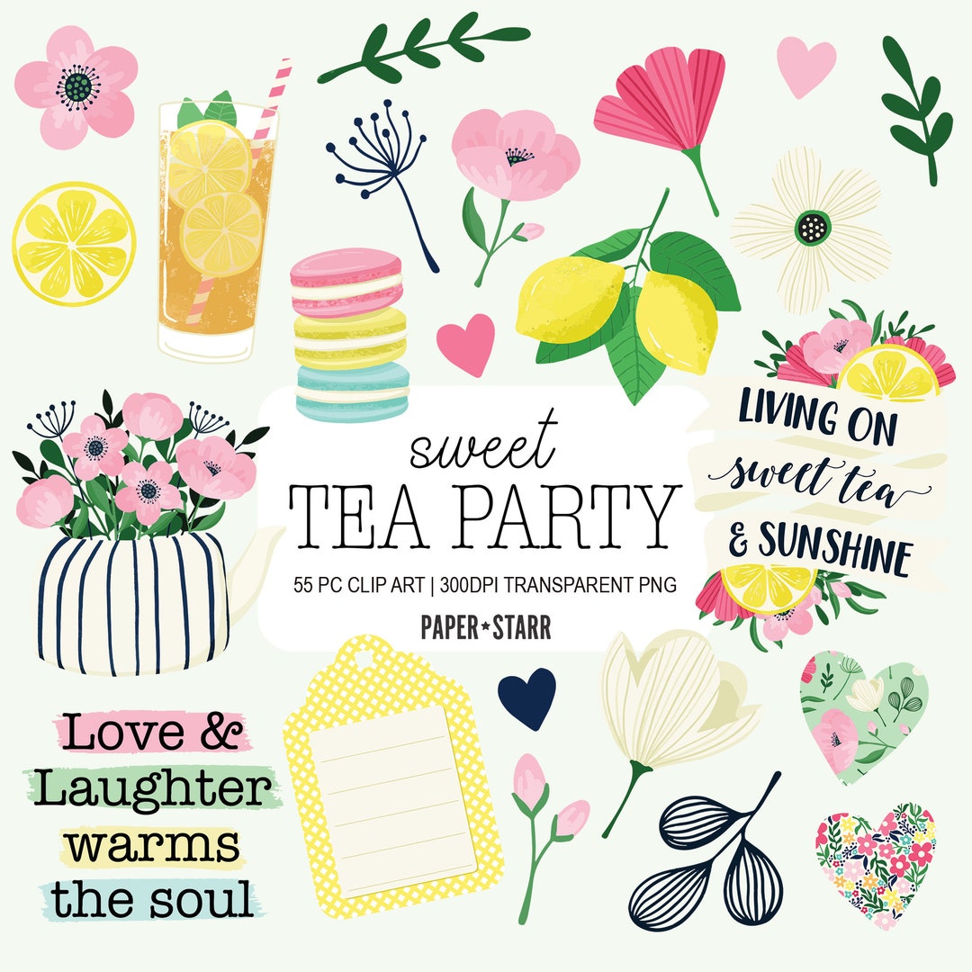 Spring Clipart, Sweet Tea Clipart, Sweet Tea PNG, Floral Clip Art ...