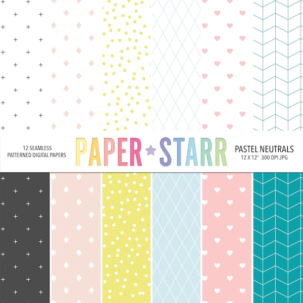 Pastel Digital Paper, Geometric Digital Paper, Pastel Geometric Patterns, Neutral Backgrounds, Neutral Patterns, Geometric Backgrounds