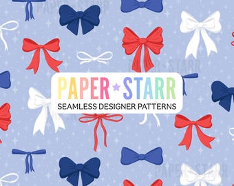 Patrón sin costuras "Lazo Coqueto" para el 4 de julio de Paper Starr. Incluye permiso de uso comercial para pequeñas empresas.