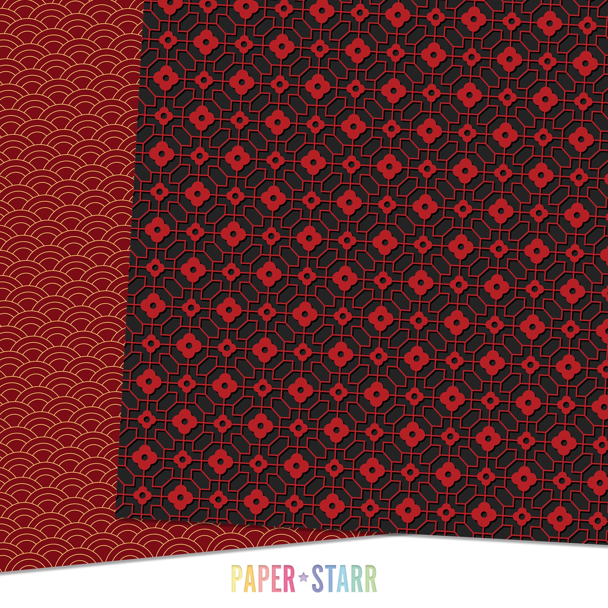 Chinese New Year Digital Paper, CNY Pattern, Bamboo Pattern, Chinese ...