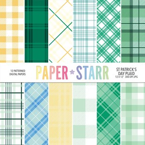 St Patricks Day Plaid Digital Paper, Green Plaid, Irish Plaid Patterns, St Patricks Day Patterns, St Patricks Day Digital Paper, Plaid paper