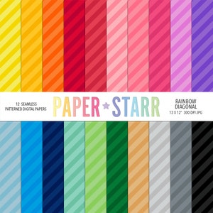 Papier numérique arc-en-ciel, papier numérique à rayures diagonales, papier numérique à rayures, motifs arc-en-ciel, invitation à une fête arc-en-ciel, fond arc-en-ciel