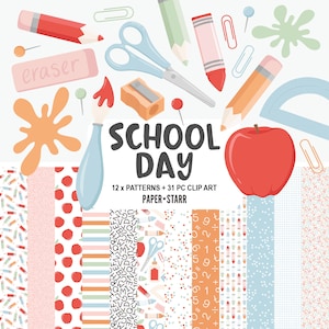 Back to School Digital Paper, Back to School Clipart, Teacher Graphics, Classroom Decor, College Digital Paper, Back to School Achtergronden
