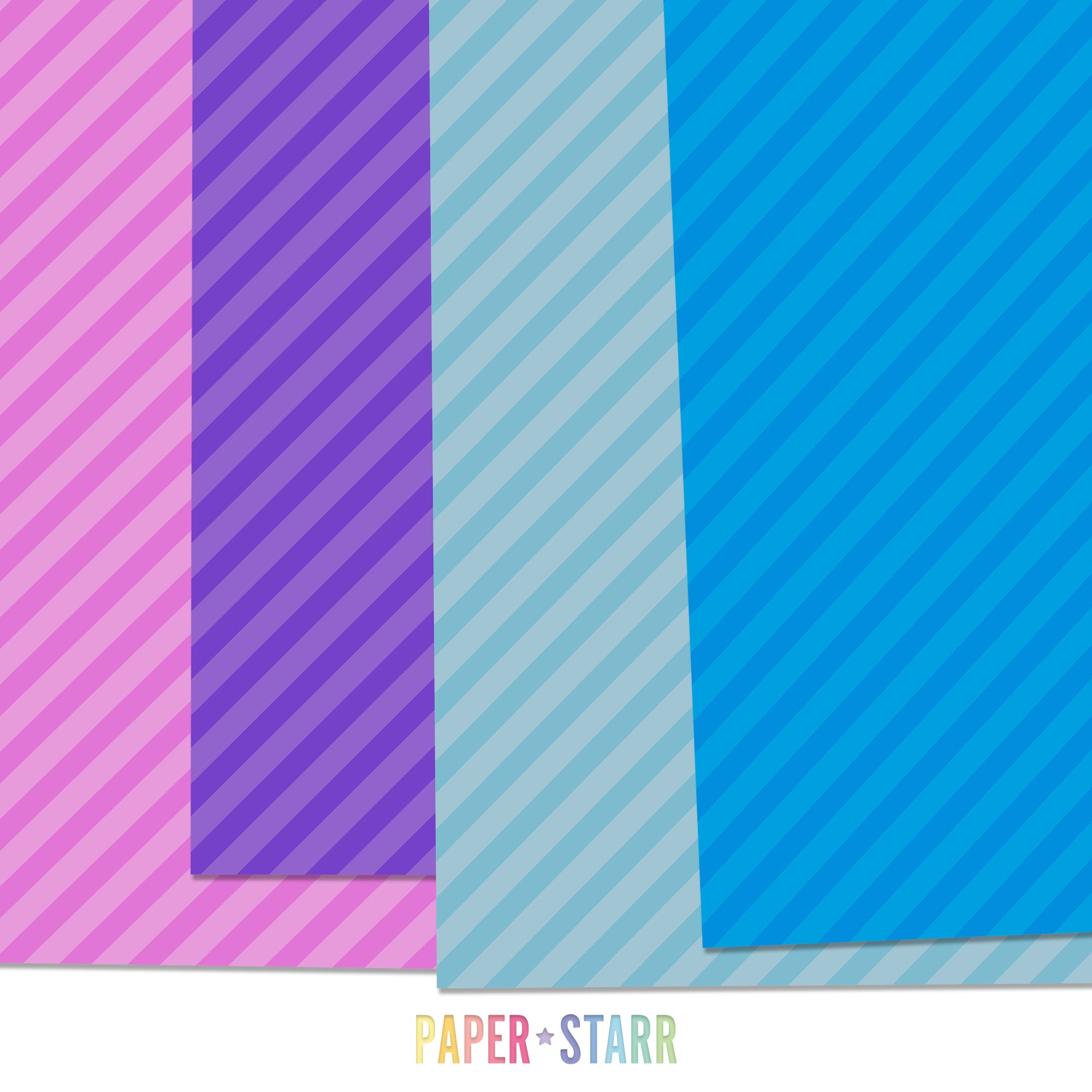 Rainbow Diagonal Stripe Digital Paper Pack (digital Download) - Etsy