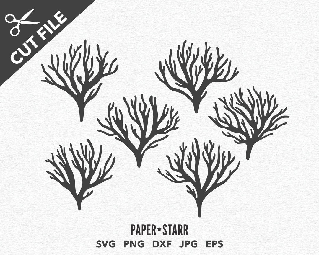 Coral SVG File Set, Coral Cut File, Snorkelling Cut File, Coral