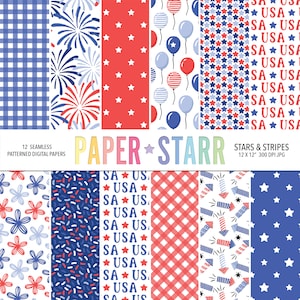 4 juli digitale papieren, digitale onafhankelijkheidsdag papieren, 4 juli patronen, Amerikaans digitaal papier, VS patroon, ballonpatroon, patriottisch