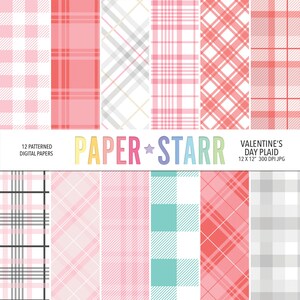 Plaid Digital Paper, Valentines Digital Paper, Plaid Pattern, Valentines Cards, Valentines Party, Valentines Background, Plaid Background