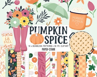 Fall Digital Paper, Fall Clipart, Autumn Digital Paper, Autumn Clipart, Holiday Party, Fall Planners, Fall Scrapbook Paper, Fall Stickers,