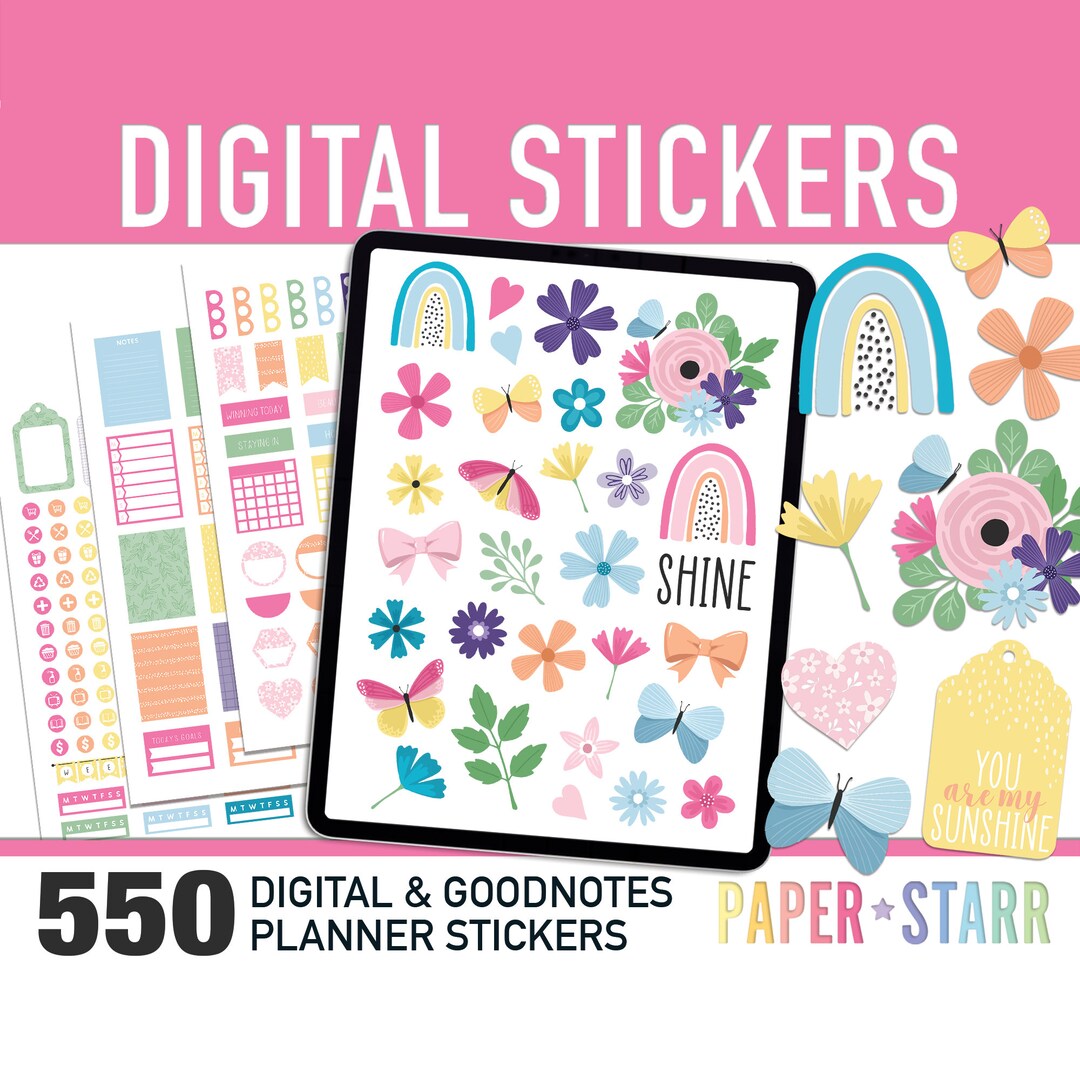 500 Spring Summer Digital Planner Stickers for Goodnotes & Other ...